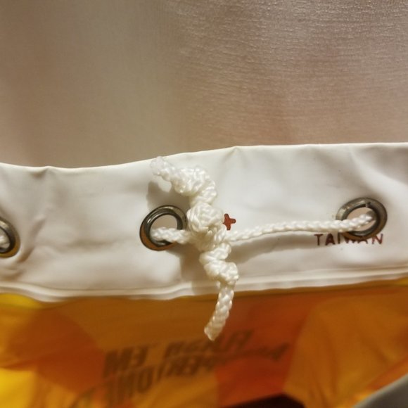 vtg orange & yellow striped vinyl bag w girl & dog - Picture 8 of 14